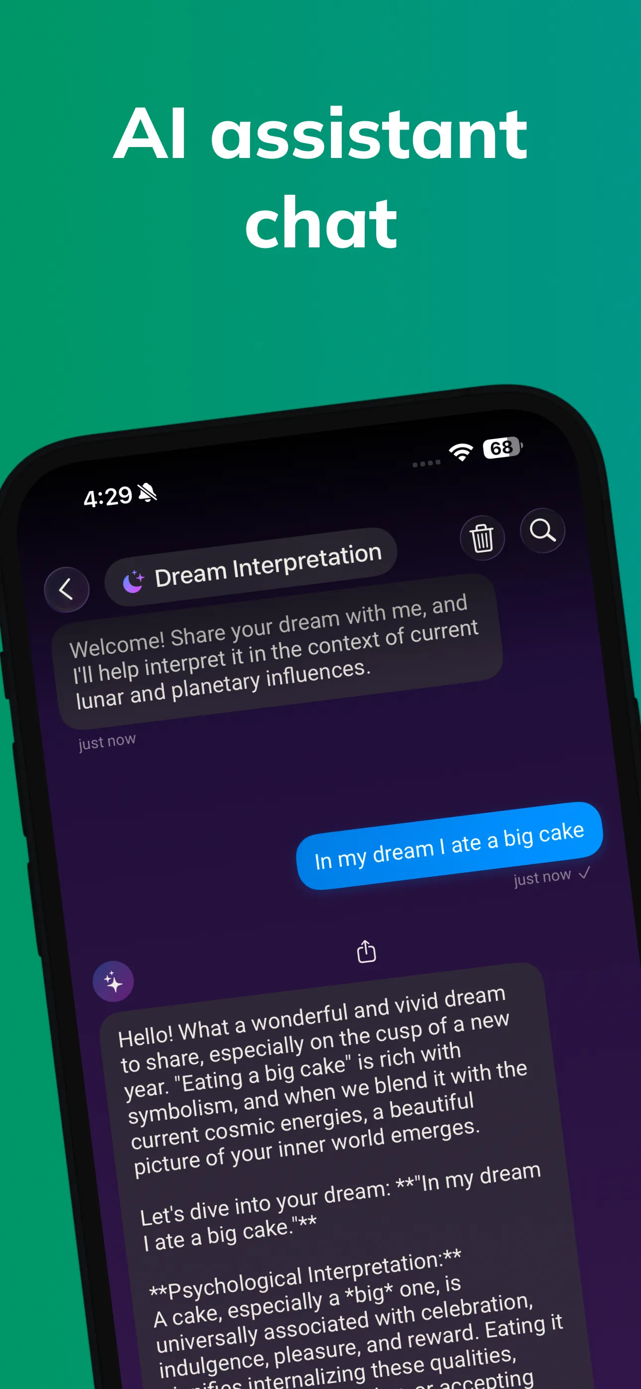 AI assistant dream interpretation chat